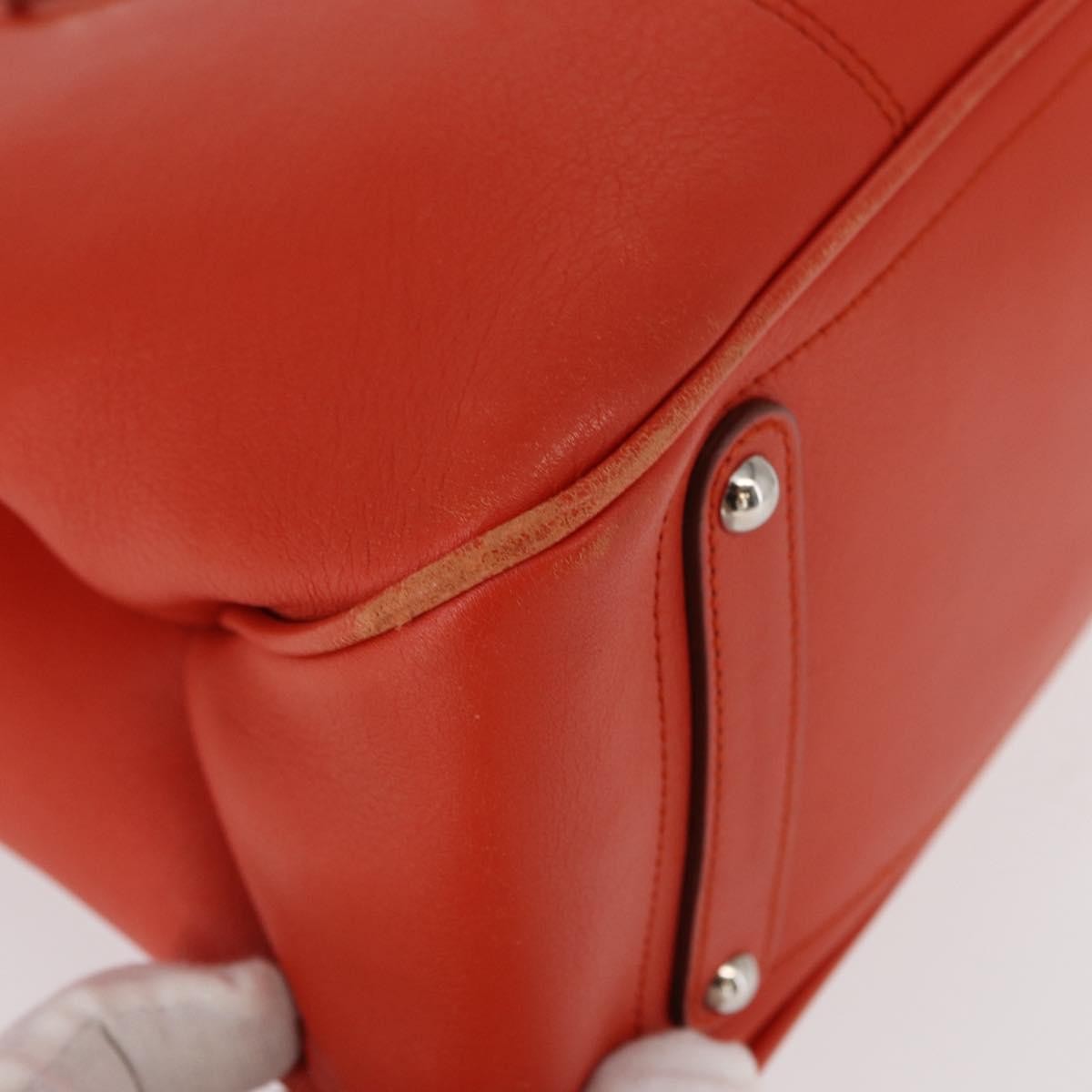 Salvatore Ferragamo Gancini handbag Leather, ORANGE, LEATHER, Handbag