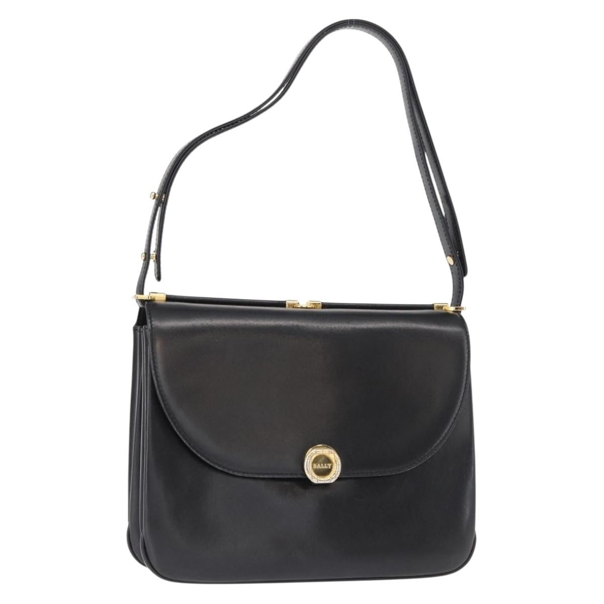 Bally Vintage Shoulder Bag Leather, BLACK, LEATHER, Shoulder bag