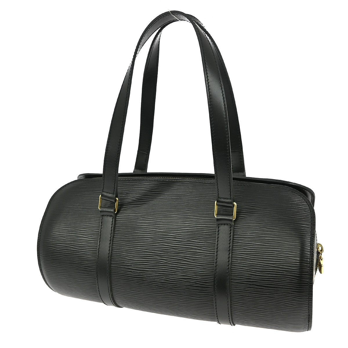 Louis Vuitton Soufflot Handbag Epi Leather, BLACK, LEATHER, Handbag