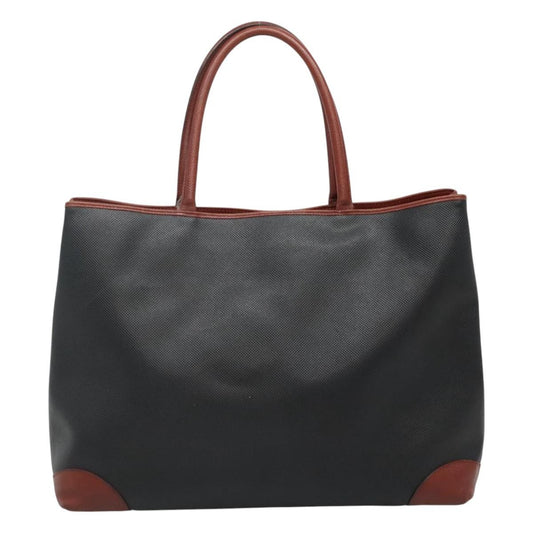 Bottega Veneta Marco Polo Tote Coated Canvas and Leather Detail, BLACK, CANVAS, Tote bag