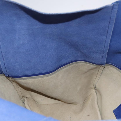 Celine Horizontal Bi-Cabas Tote Leather, BLUE, LEATHER, Tote bag