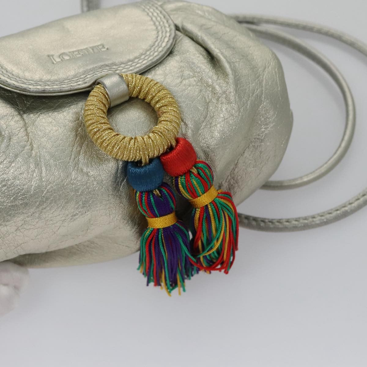 Loewe Vintage Crossbody Leather, SILVER, LEATHER, Shoulder bag