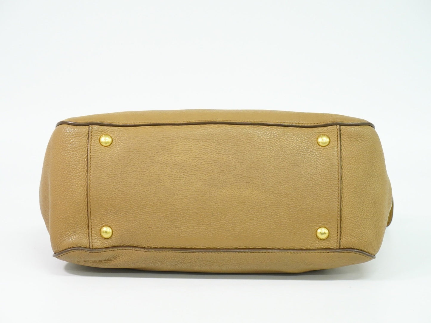 Prada Vintage Handbag Leather, BEIGE, LEATHER, Handbag