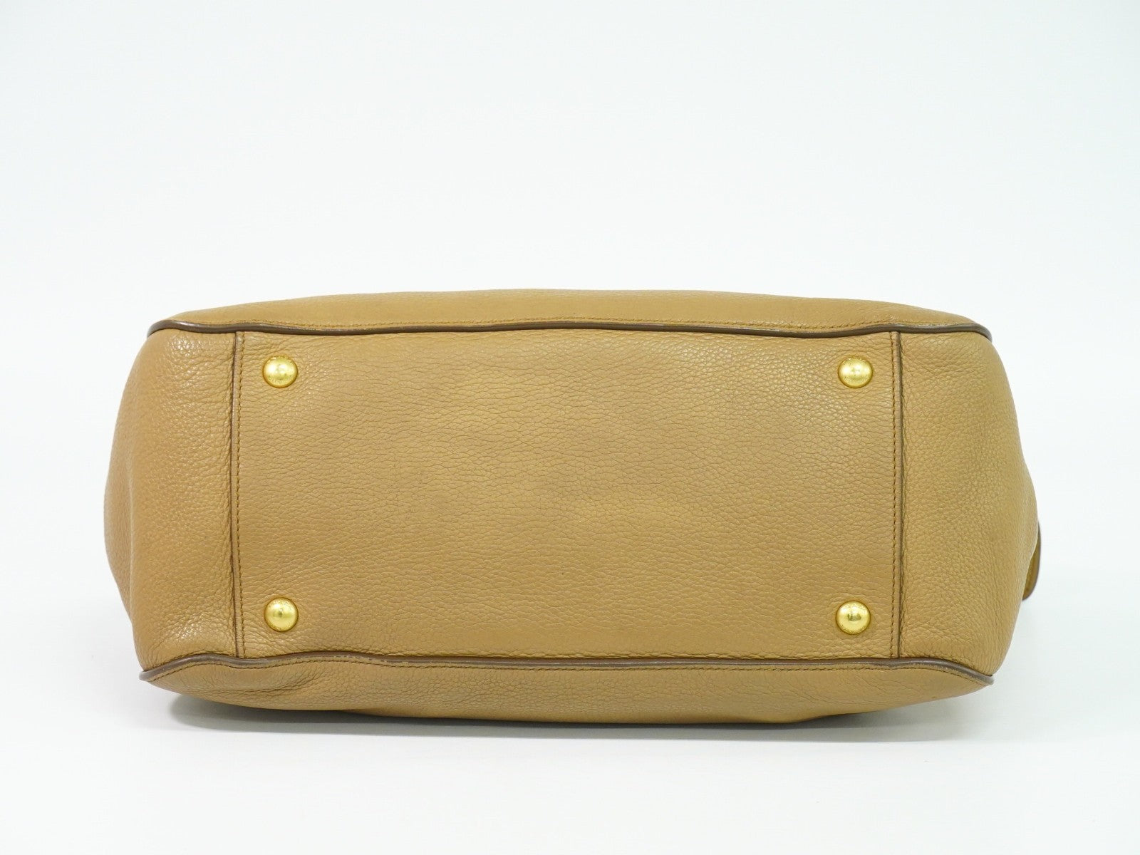 Prada Vintage Handbag Leather, BEIGE, LEATHER, Handbag