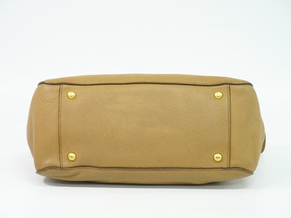 Prada Vintage Handbag Leather, BEIGE, LEATHER, Handbag