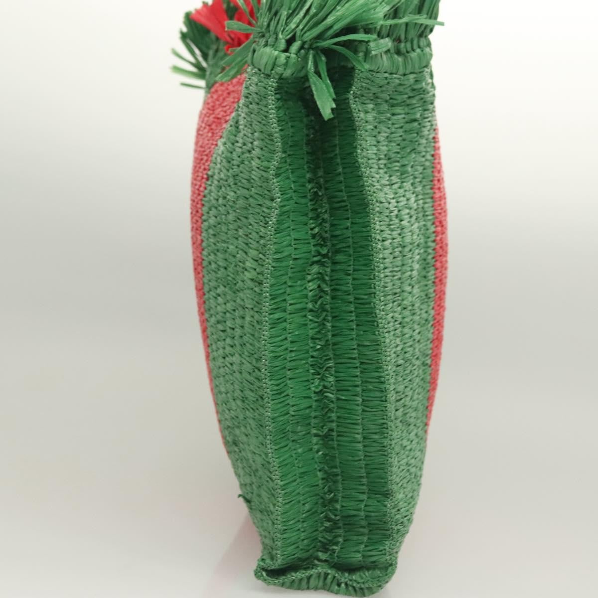 Gucci Cestino Tote Woven Raffia, GREEN, WICKER, Tote bag
