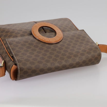 Celine Macadam Shoulder Bag PVC Leather, BROWN, CANVAS, Shoulder bag