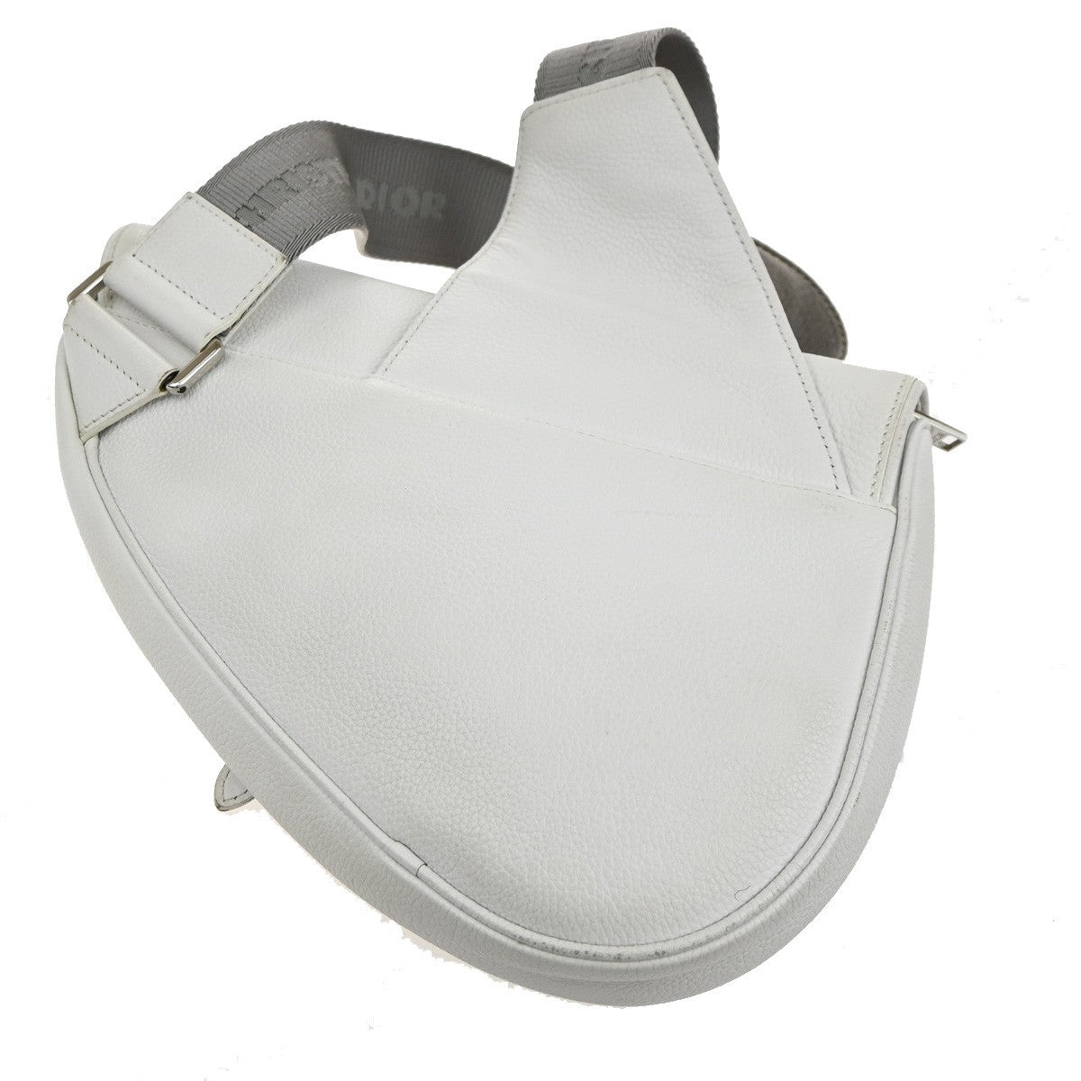 Christian Dior Saddle Crossbody Bag Leather, WHITE, LEATHER, Shoulder bag