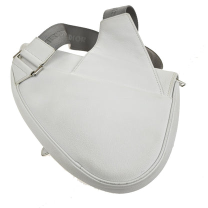 Christian Dior Saddle Crossbody Bag Leather, WHITE, LEATHER, Shoulder bag