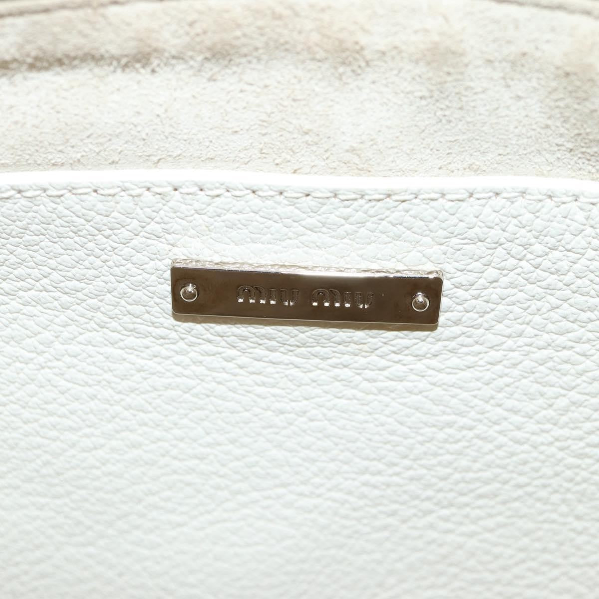 Miu Miu Drawstring Satchel Leather, SILVER, LEATHER, Handbag