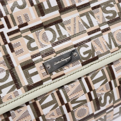 Salvatore Ferragamo Vintage clutch Bag Canvas, BEIGE, CANVAS, Clutche & pouche