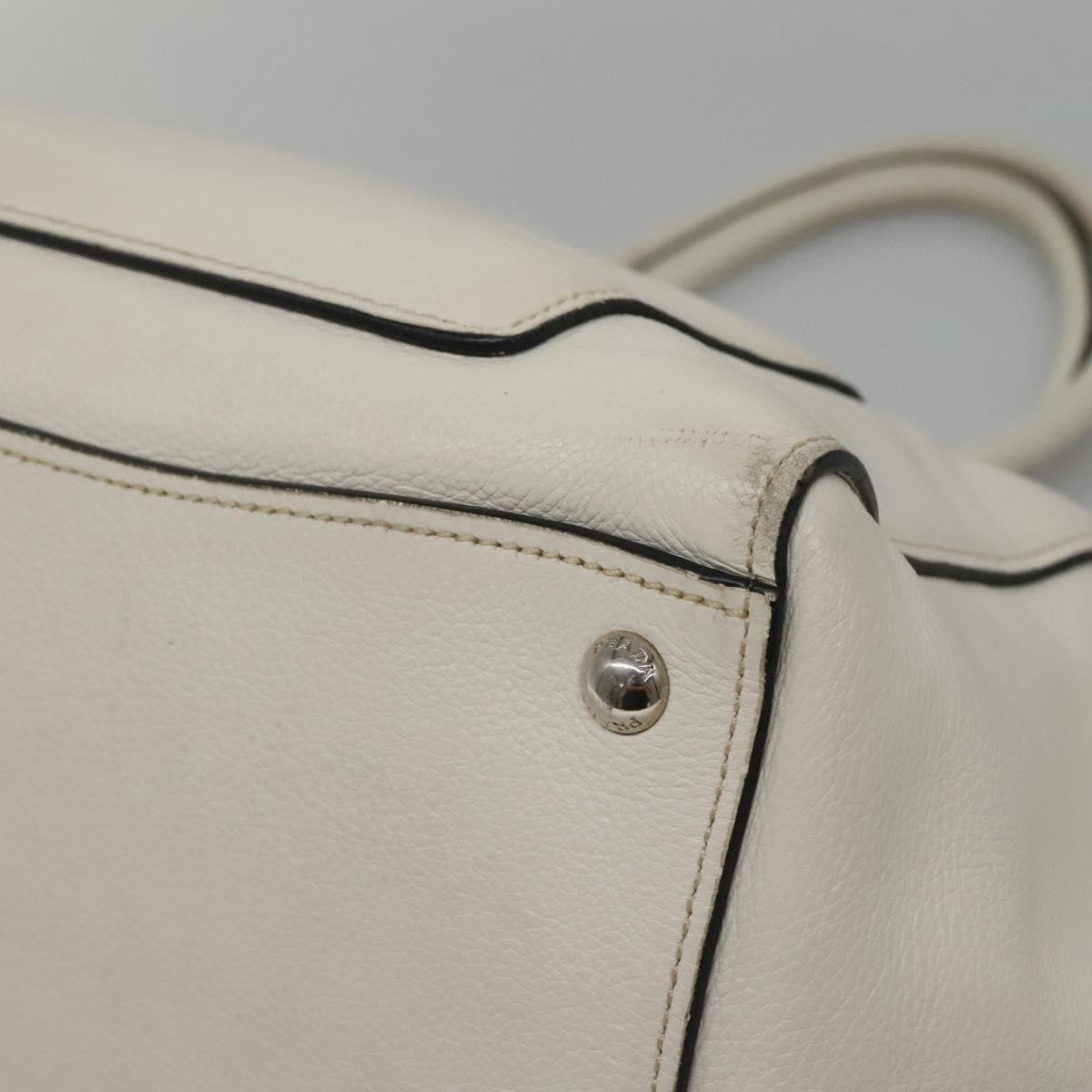 Prada Front Pocket Wing Convertible Tote Vitello Daino, WHITE, LEATHER, Tote bag