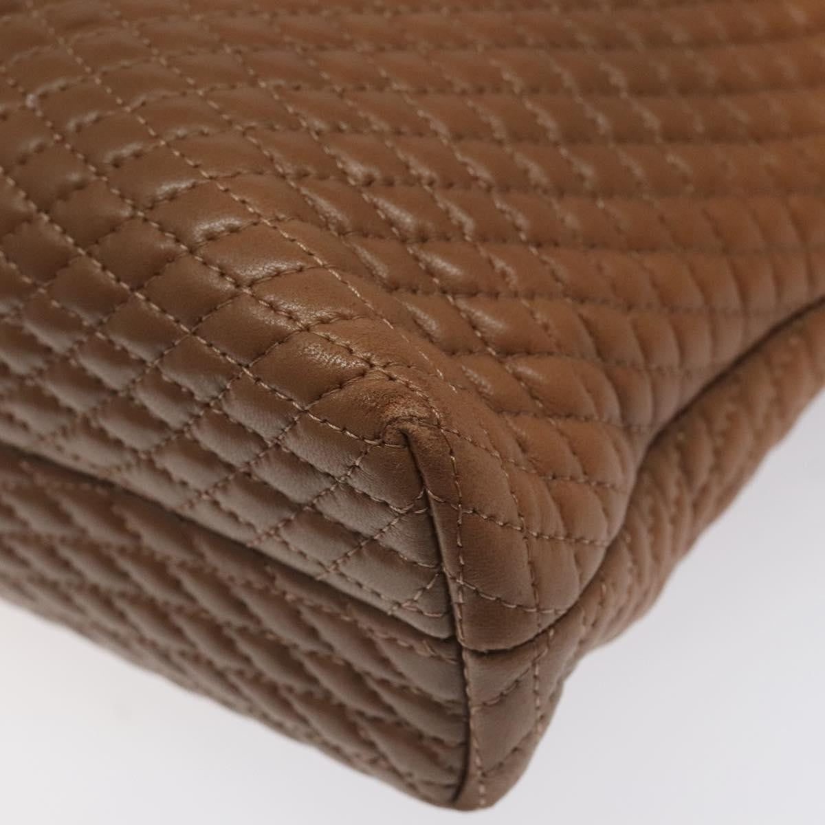 Bally Vintage Handbag Quilted Leather, Brown, Leather, Handbag