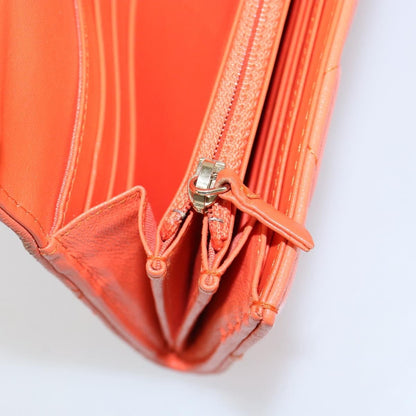 Chanel 19 Flap Wallet Quilted Lambskin, ORANGE, LEATHER, Wallets