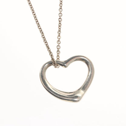 Tiffany & Co. Elsa Peretti Open Heart Pendant Necklace Sterling Silver, SILVER, SILVER, Necklace