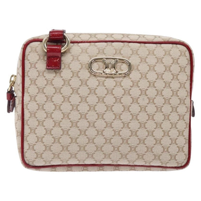 Celine Vintage Macadam Shoulder Bag Canvas, BEIGE, CANVAS, Shoulder bag