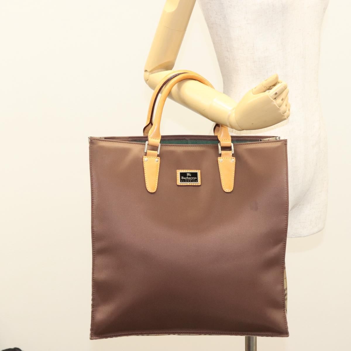 Burberry Nova Check Tote Nylon, BROWN, NYLON, Tote bag