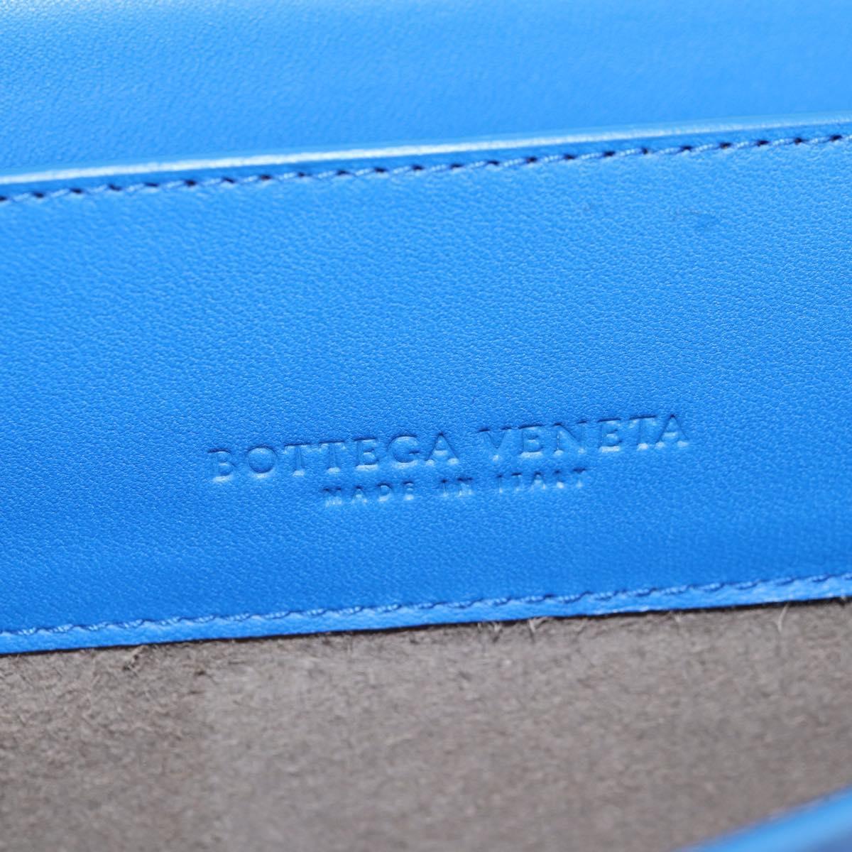 Bottega Veneta Vintage Double Compartment Flap Bag Intrecciato Nappa, BLUE, LEATHER, Shoulder bag