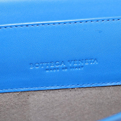 Bottega Veneta Vintage Double Compartment Flap Bag Intrecciato Nappa, BLUE, LEATHER, Shoulder bag