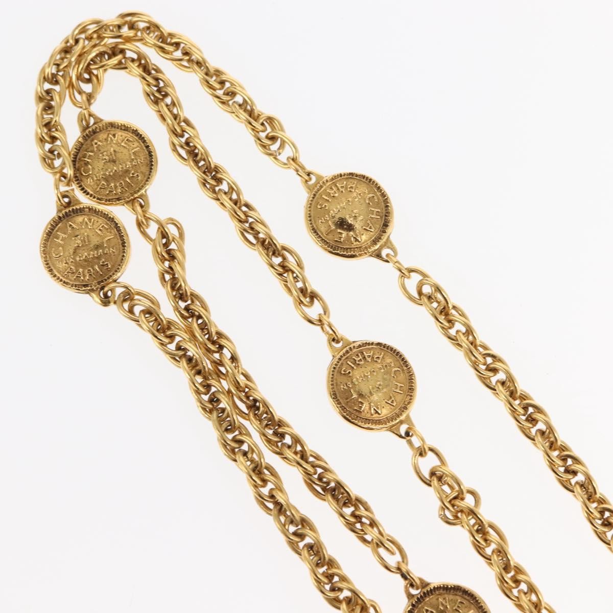 Chanel Vintage 31 Rue Cambon Medallion Pendant Necklace Metal, GOLD, METAL, Necklace