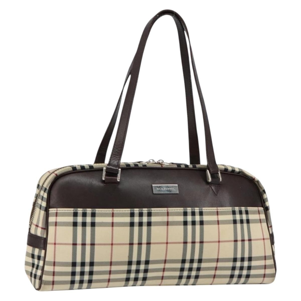 Burberry Nova Check Tote Canvas and Leather, BEIGE, NYLON, Tote bag