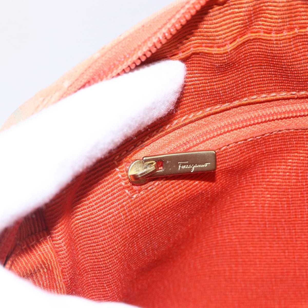 Salvatore Ferragamo Gancini Shoulder Bag Canvas, ORANGE, CANVAS, Shoulder bag