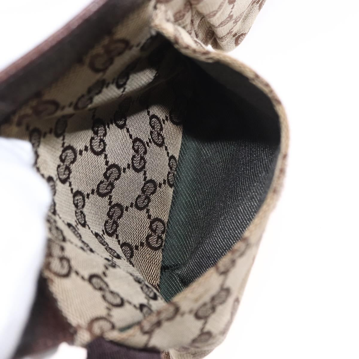 Gucci Vintage Double Belt Bag GG Canvas with Leather, BEIGE, CANVAS, Shoulder bag