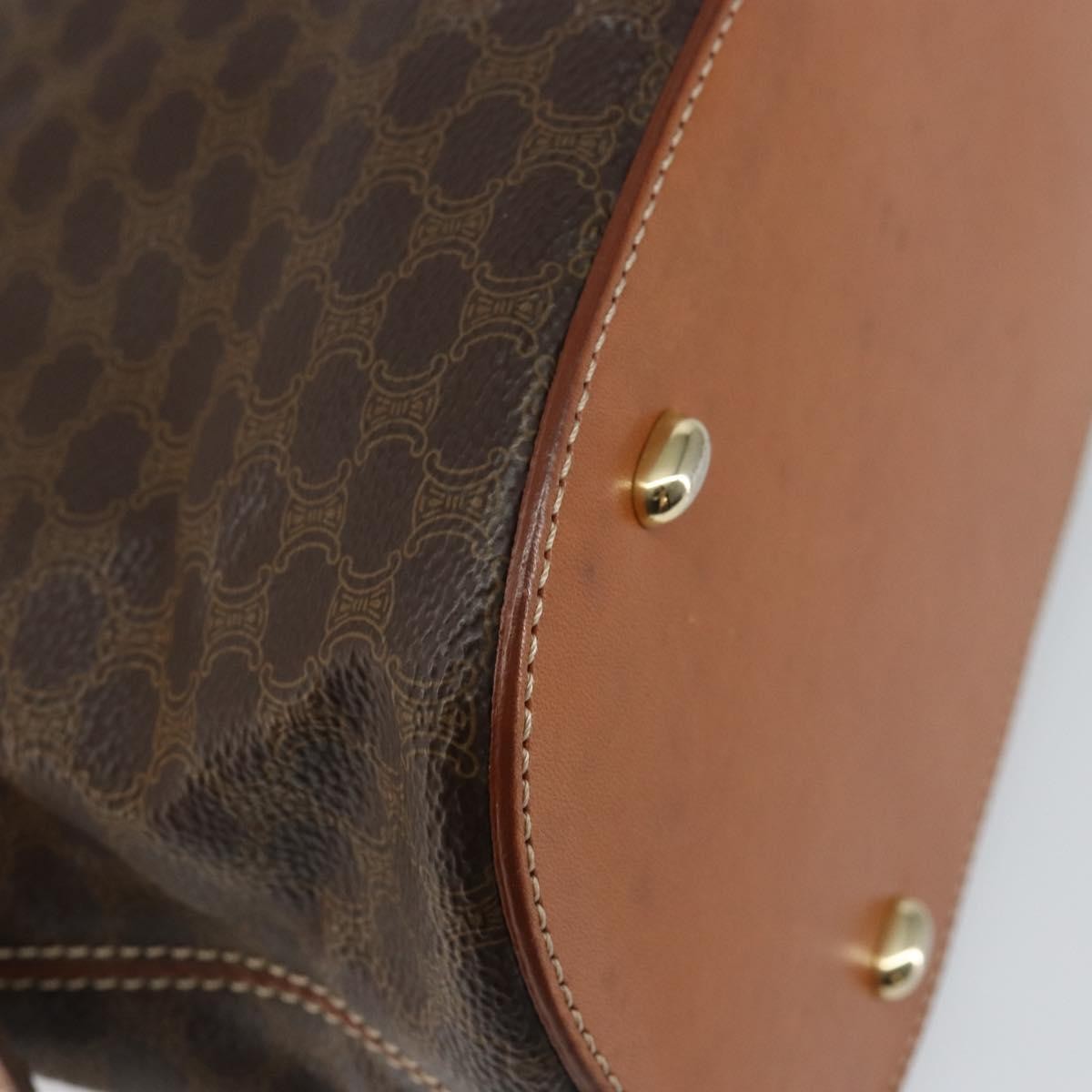 Celine Vintage Macadam Handbag Macadam, BROWN, CANVAS, Handbag