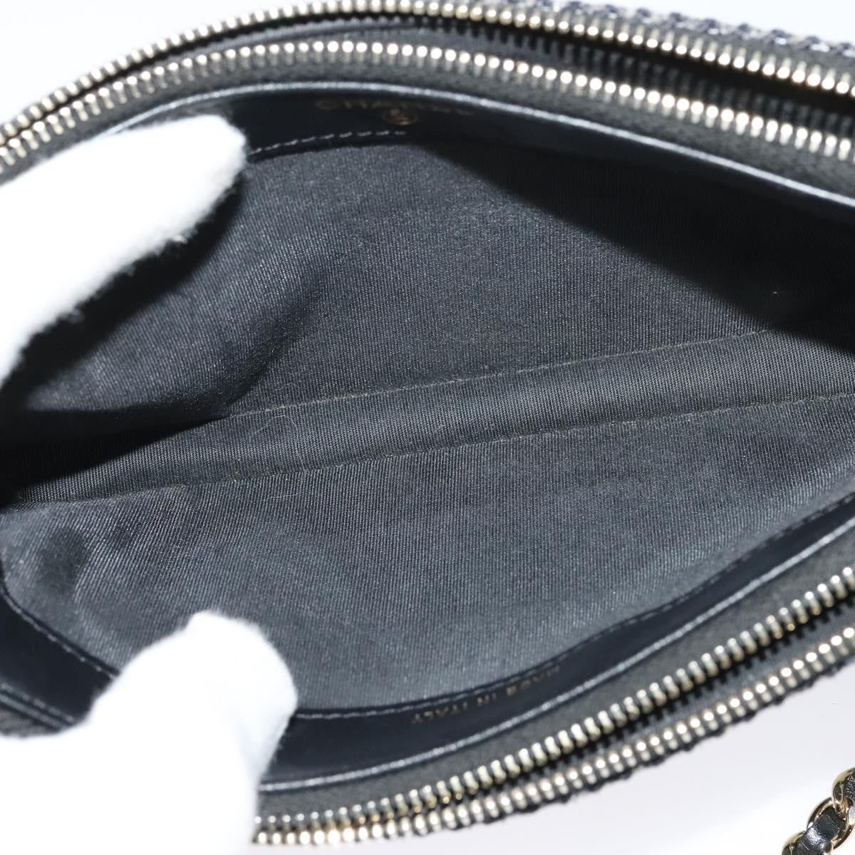 Chanel Deauville Chain wallet Raffia, NAVY, WICKER, Wallets