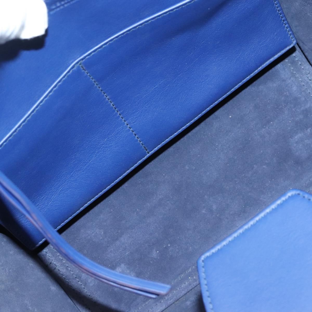 Celine Tie Knot Tote Smooth Leather, NAVY, LEATHER, Handbag