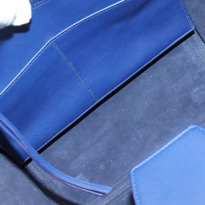 Celine Tie Knot Tote Smooth Leather, NAVY, LEATHER, Handbag