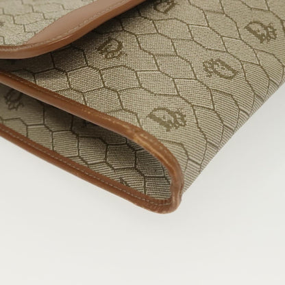 Christian Dior Vintage Honeycomb chain Canvas, BEIGE, CANVAS, Handbag