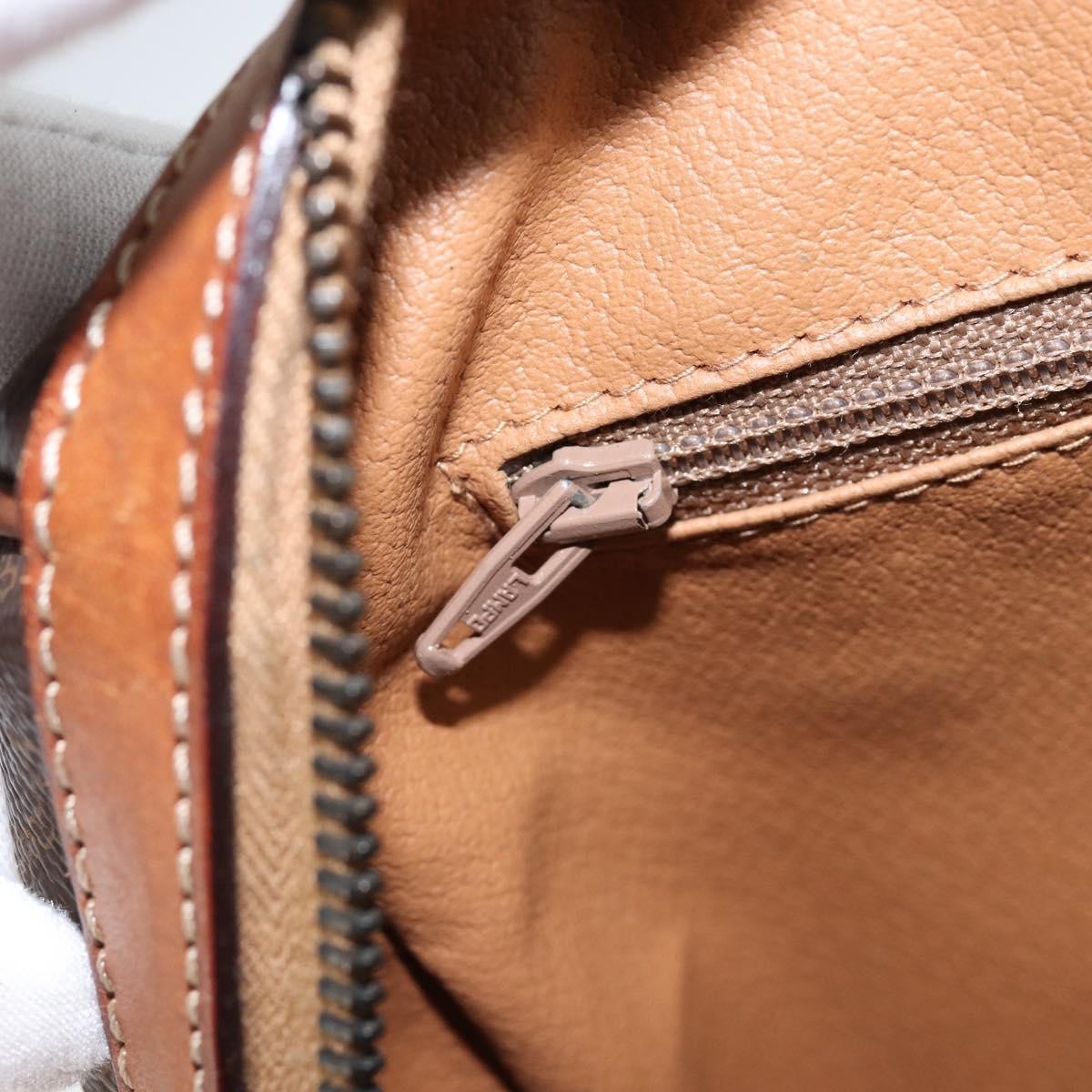 Celine Macadam Handbag Macadam with leather, BROWN, CANVAS, Shoulder bag