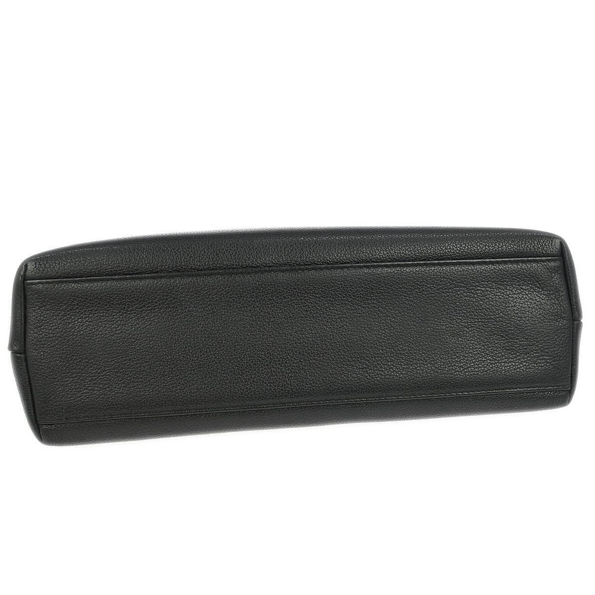 Chanel Vintage CC Lock Tote Leather, BLACK, LEATHER, Tote bag