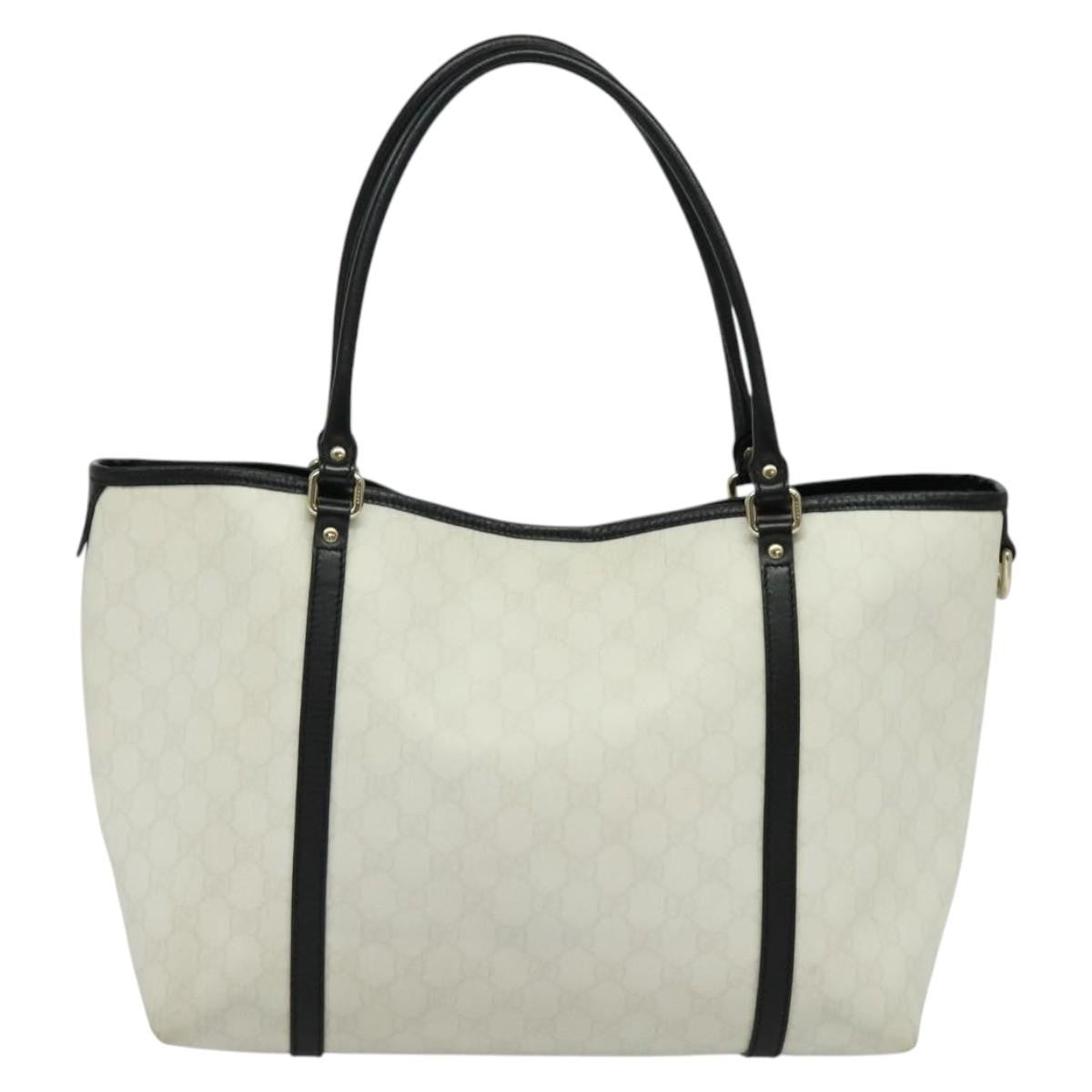 Gucci Joy Tote GG Coated Canvas with Leather, WHITE, CANVAS, Tote bag