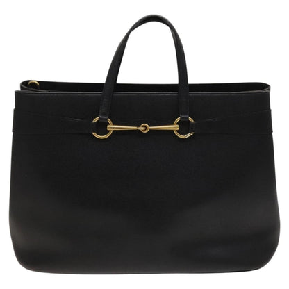 Gucci Bright Bit Convertible Tote Leather, BLACK, LEATHER, Handbag