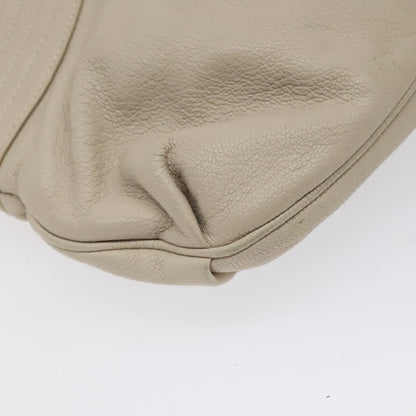 Salvatore Ferragamo Gancini handbag Leather, WHITE, LEATHER, Handbag