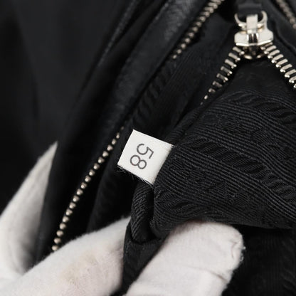 Prada Vintage Front Pocket Shoulder Bag Nylon, BLACK, NYLON, Shoulder bag