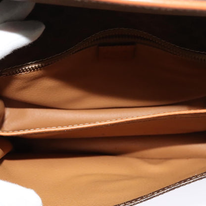 Celine Vintage Macadam Shoulder Bag Canvas and Leather, BROWN, CANVAS, Shoulder bag