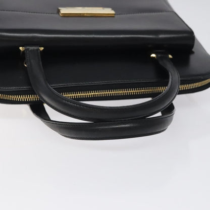 Salvatore Ferragamo Vintage Zip Handbag Leather, BLACK, LEATHER, Handbag