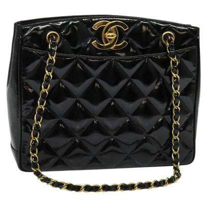 Chanel Chain Shoulder Bag Patent leather, BLACK, PATENT_LEATHER, Shoulder bag