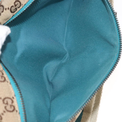 Gucci Vintage Double Belt Bag GG Canvas with Leather, BEIGE, CANVAS, Shoulder bag