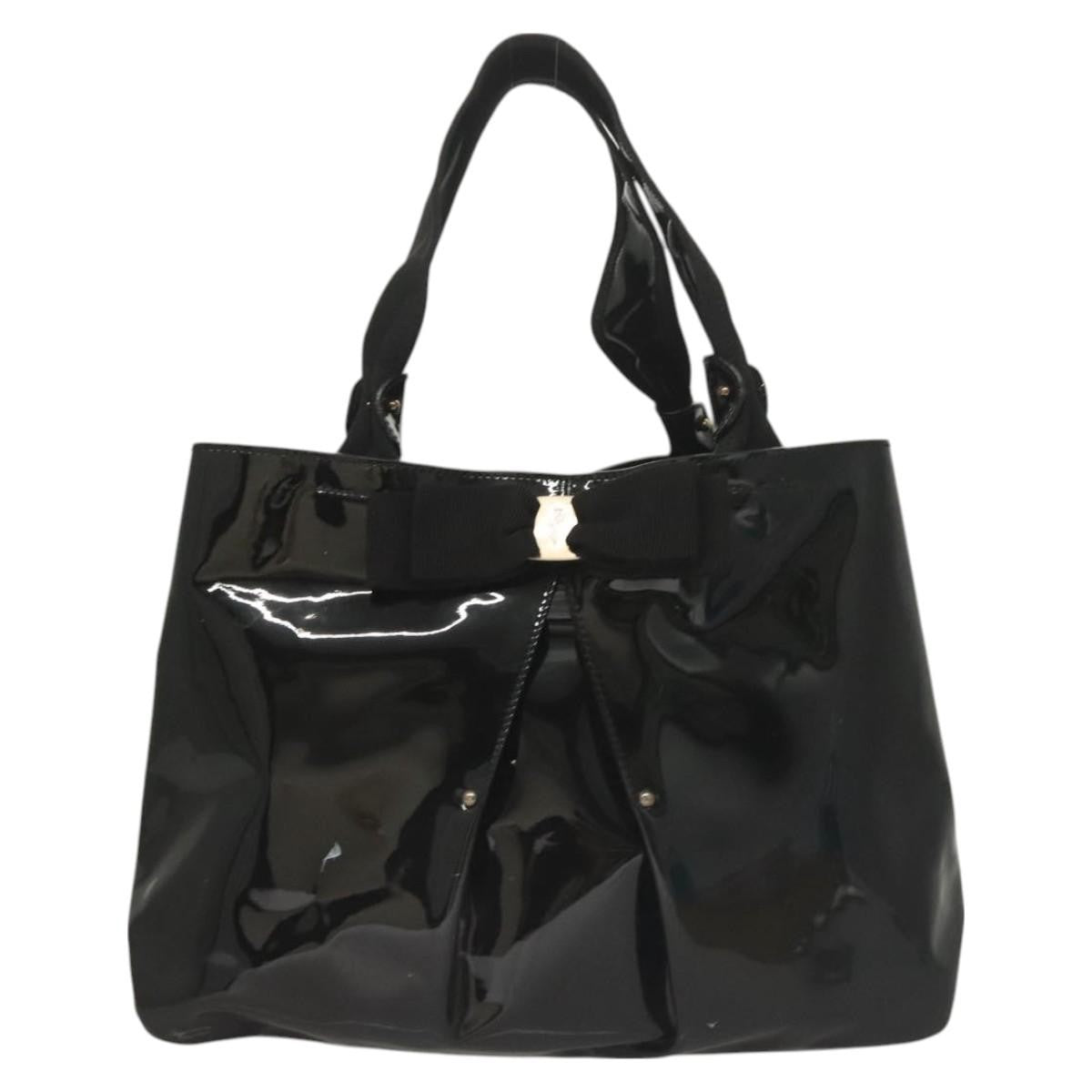 Salvatore Ferragamo Vala Handbag Patent leather, BLACK, PATENT_LEATHER, Handbag