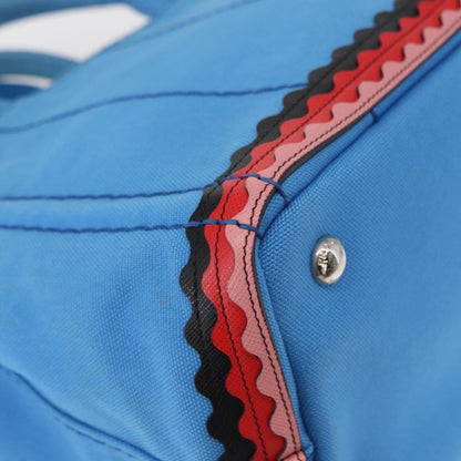 Prada Canapa Convertible Tote Canvas with Applique, BLUE, CANVAS, Tote bag