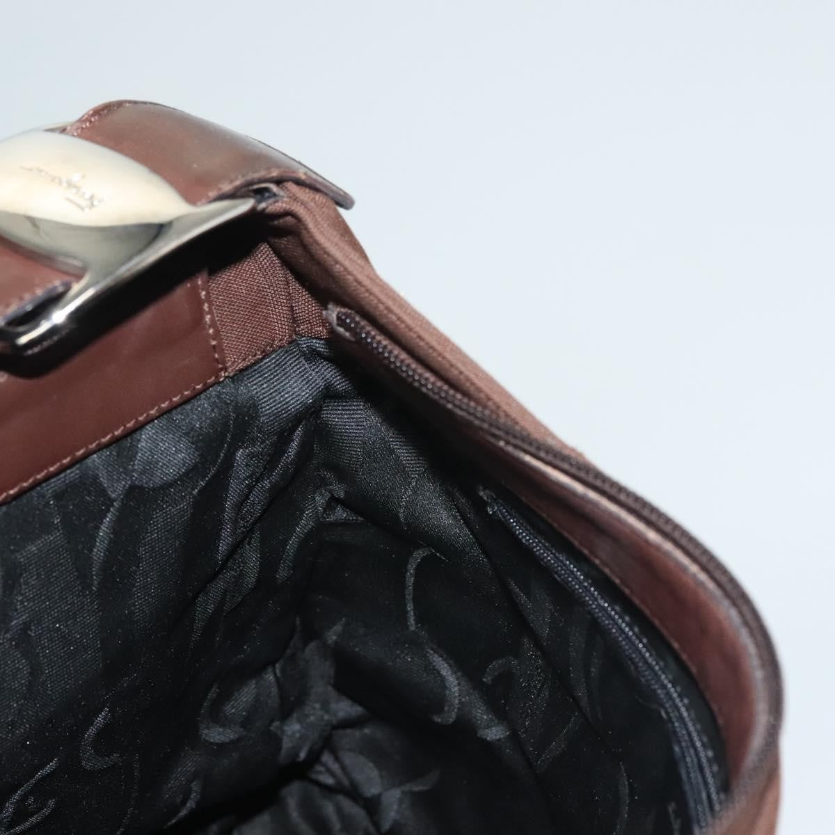 Salvatore Ferragamo Vala Shoulder Bag Canvas, BROWN, CANVAS, Shoulder bag