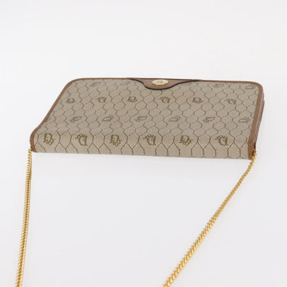 Christian Dior Vintage Honeycomb chain Canvas, BEIGE, CANVAS, Shoulder bag