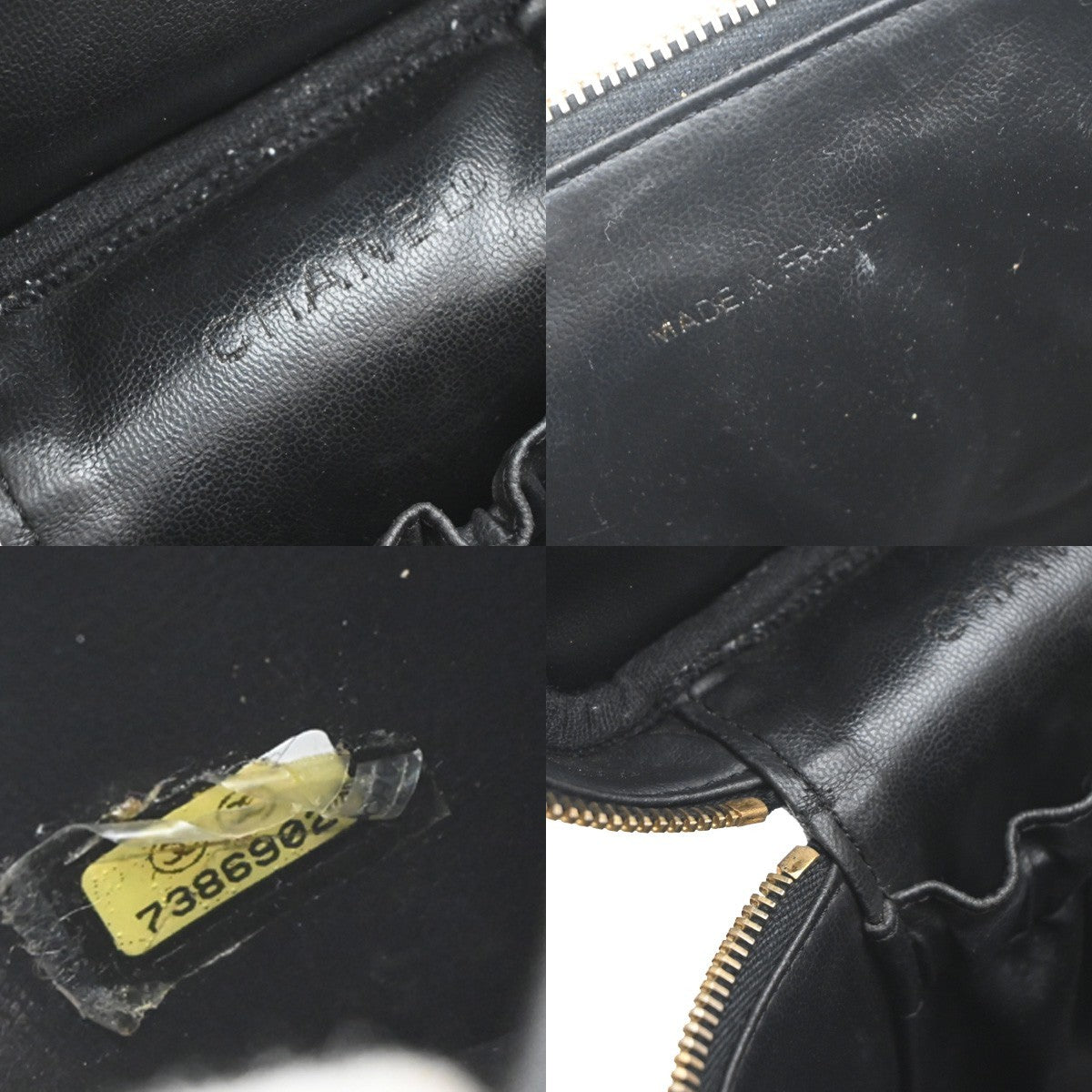 Chanel Vintage Timeless Cosmetic Case Caviar, BLACK, LEATHER, Clutche & pouche