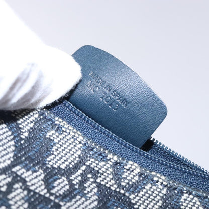 Christian Dior Vintage Saddle Zip Coin Purse Diorissimo Canvas, NAVY, CANVAS, Clutche & pouche