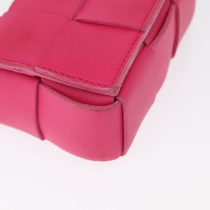Bottega Veneta Cassette Crossbody Bag Maxi Intrecciato Leather, PINK, LEATHER, Clutche & pouche