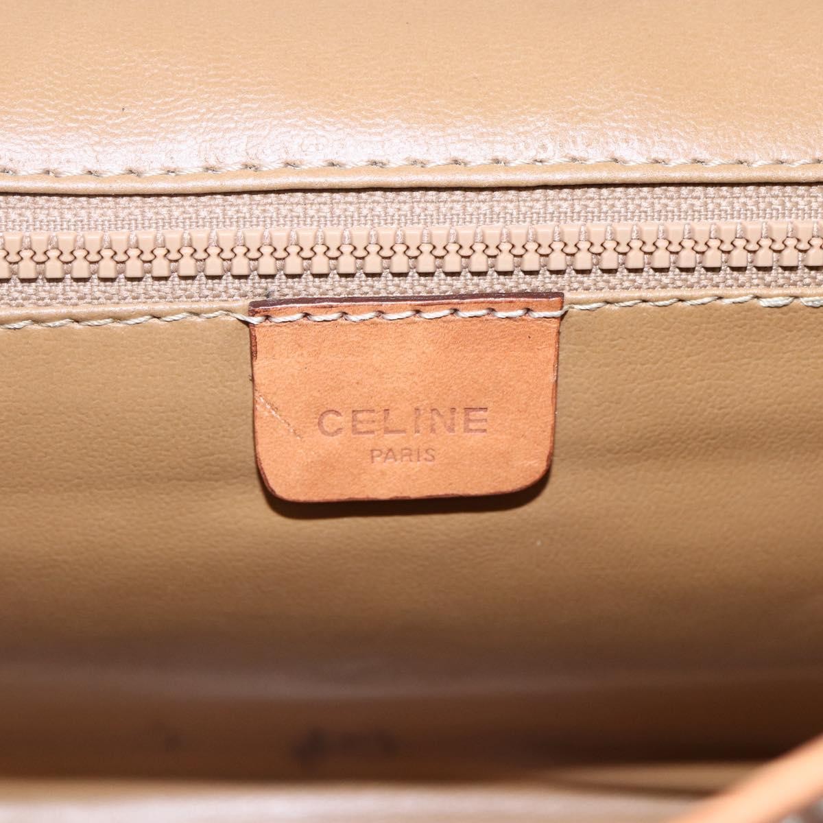 Celine Vintage Macadam Shoulder Bag Canvas and Leather, BROWN, PVC, Shoulder bag